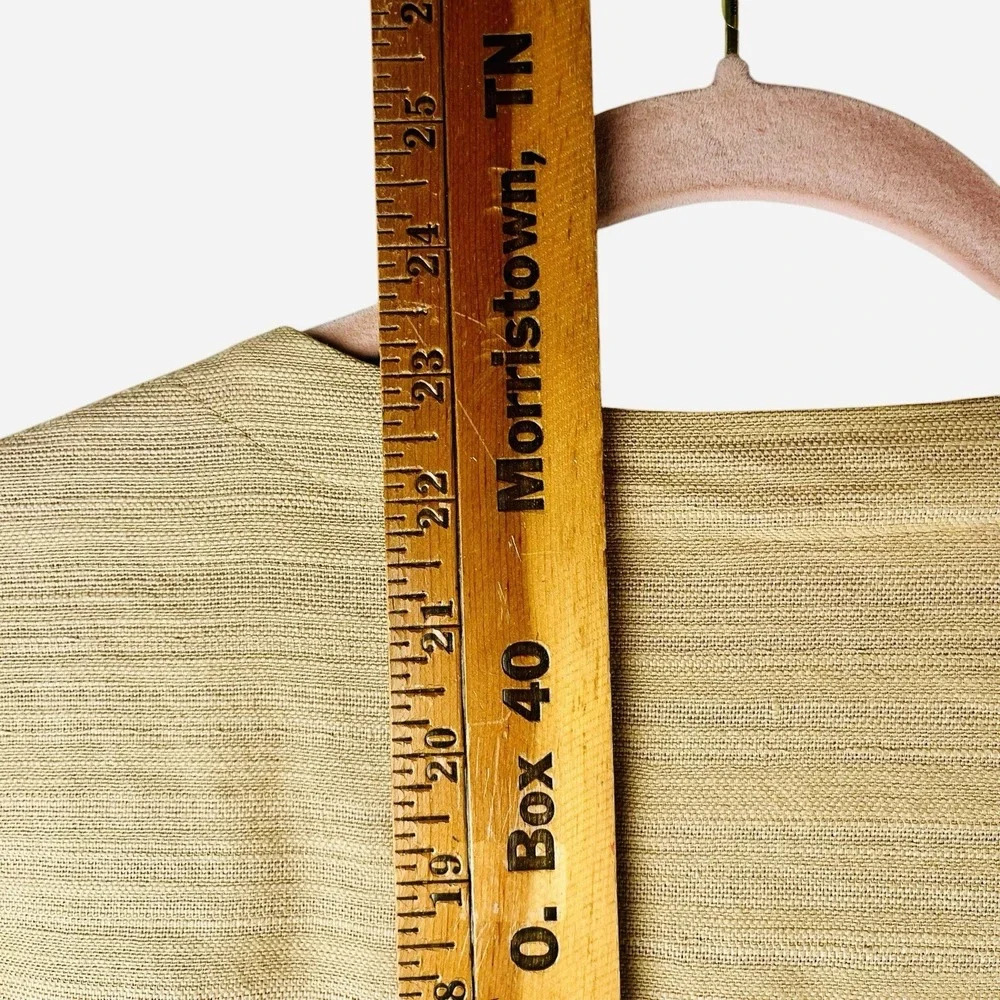 Dana Buchman Camel Yellow Blazer Womens 10 Linen Textured Zip Jacket Tan‎